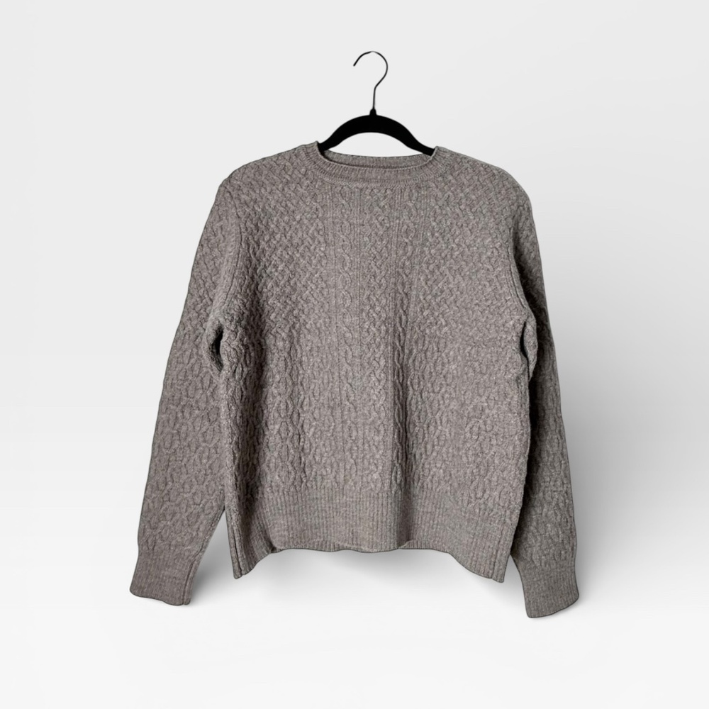 Wills 100% Wool Tan Brown Chunky Cable Knit Sweater Men’s Size Small (L)‎